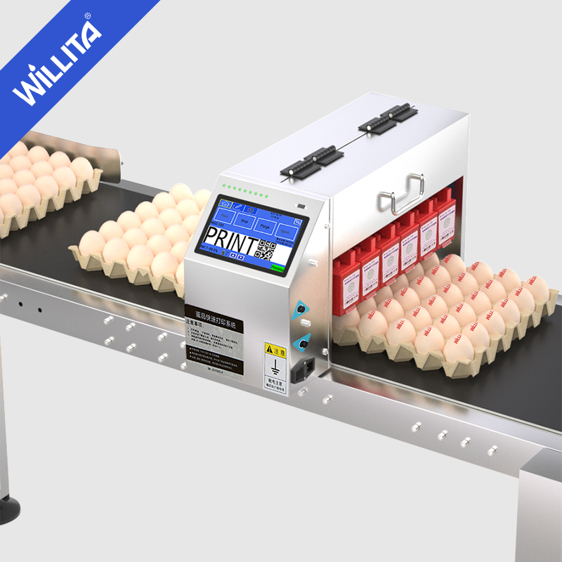 Six Heads Industry Egg Inkjet Printers Label Expiry Date Stamp