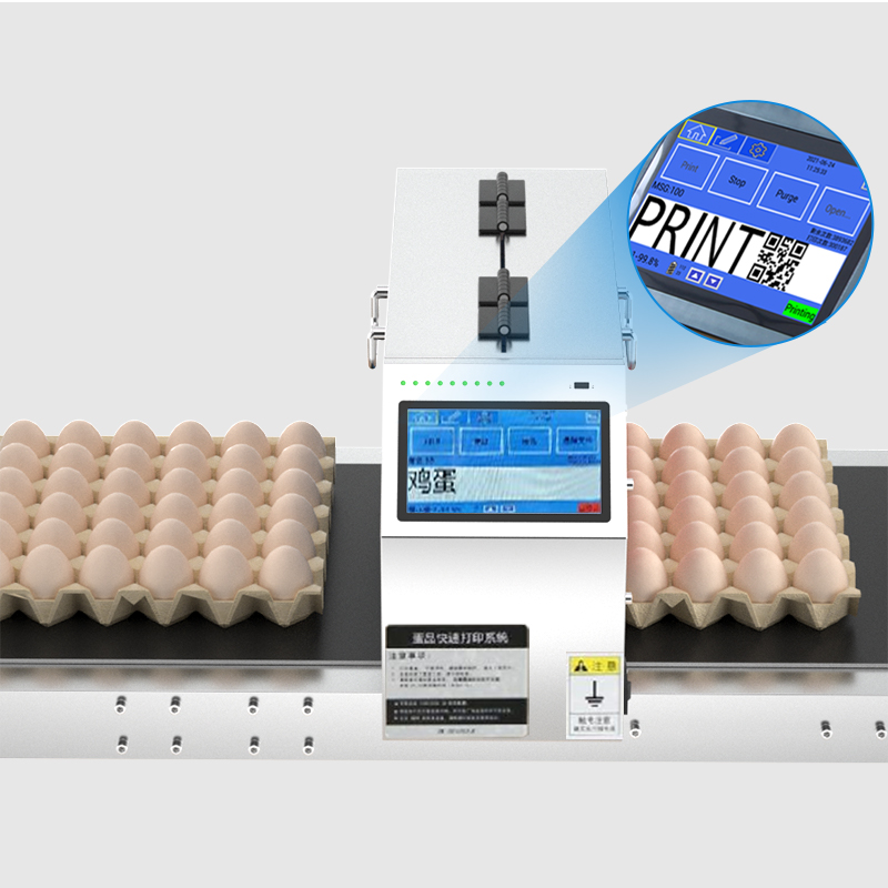 Six Heads Industry Egg Inkjet Printers Label Expiry Date Stamp